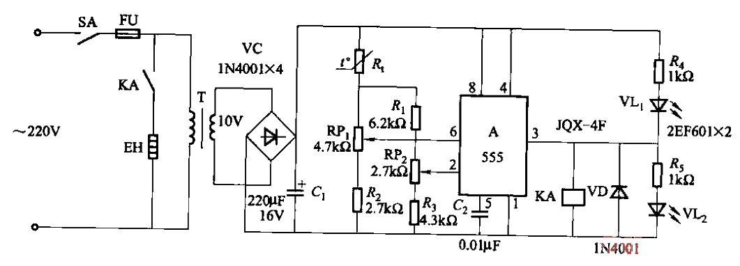 51.<strong>Constant temperature control circuit</strong> using 555 time base<strong>Integrated circuit</strong> Part 4.gif