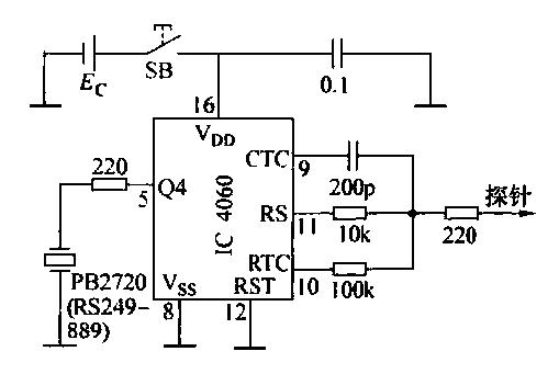 Circuit diagram using a single probe to test cable breaks