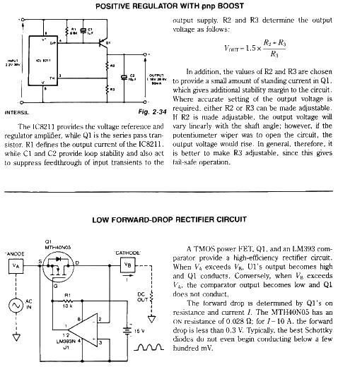 Low forward drop recitifier circuit