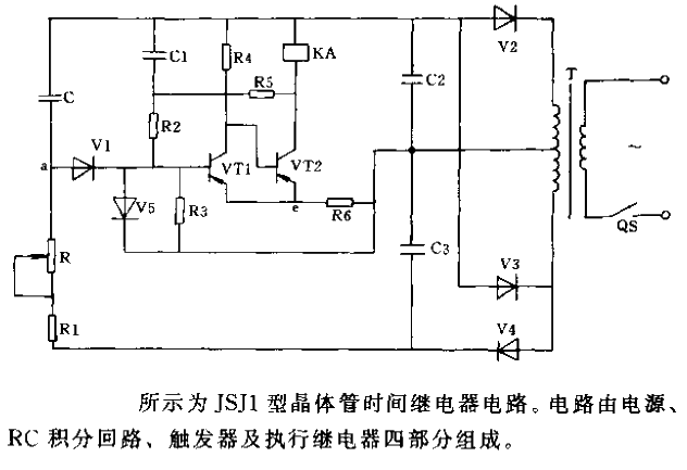 JSJ1 type transistor time relay circuit