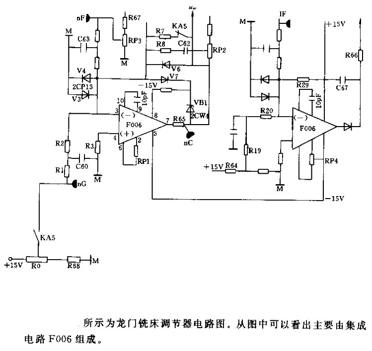 Gantry milling machine regulator schematic circuit