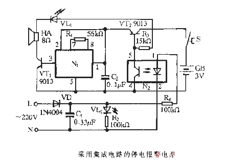 Power outage<strong>alarm circuit</strong> using<strong>integrated circuit</strong>.gif