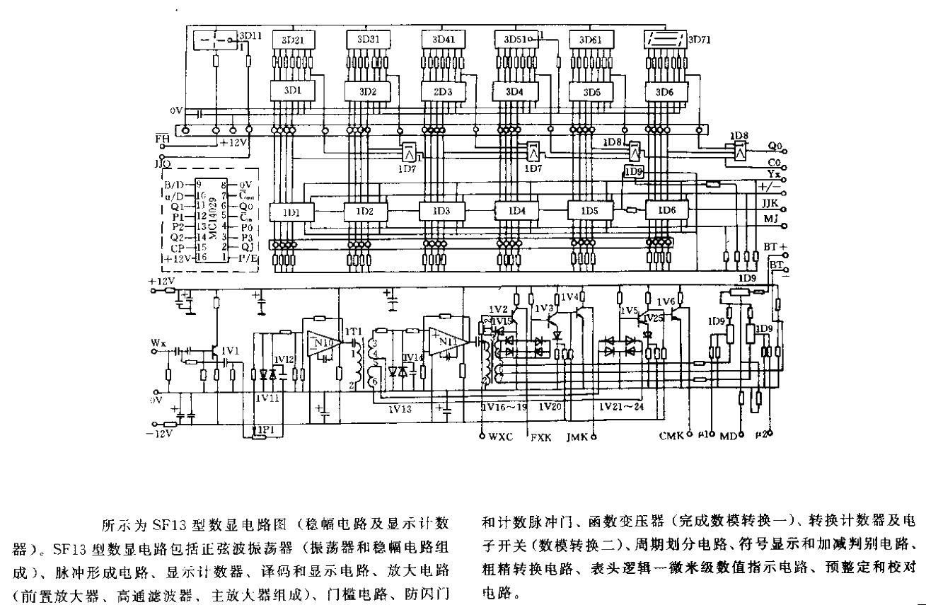 SF13 digital display<strong>Circuit diagram</strong> (<strong>Amplitude stabilization circuit</strong> and display<strong>Counter</strong>).gif