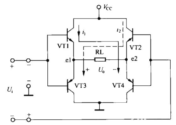 BTL type amplifier circuit diagram and characteristics