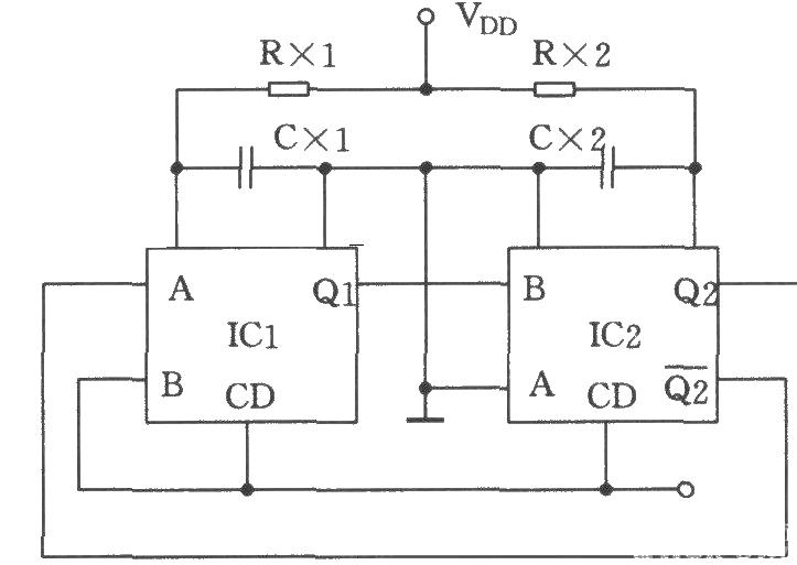 CC4528 dual monostable flip-flop design multivibrator circuit diagram