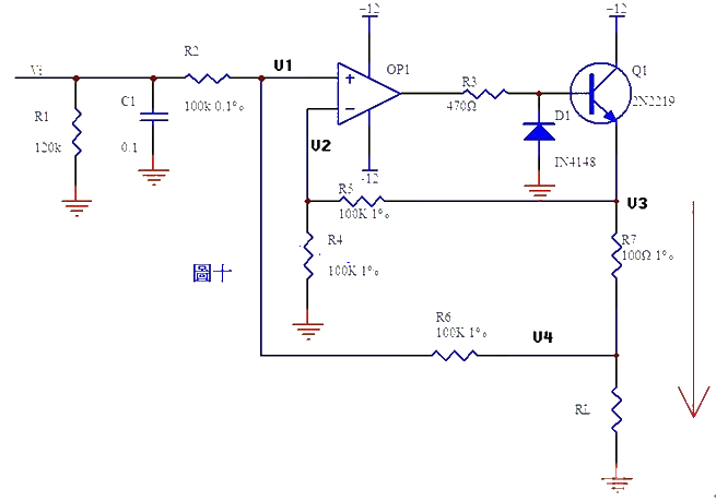 Operational amplifier circuit analysis of virtual open and virtual short