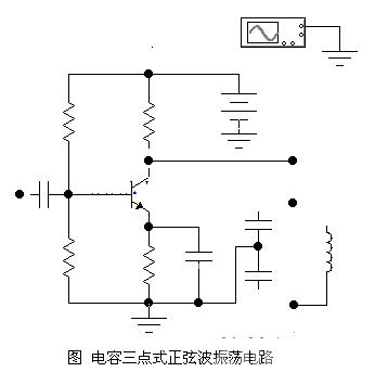 Capacitive three-point sine wave oscillation circuit