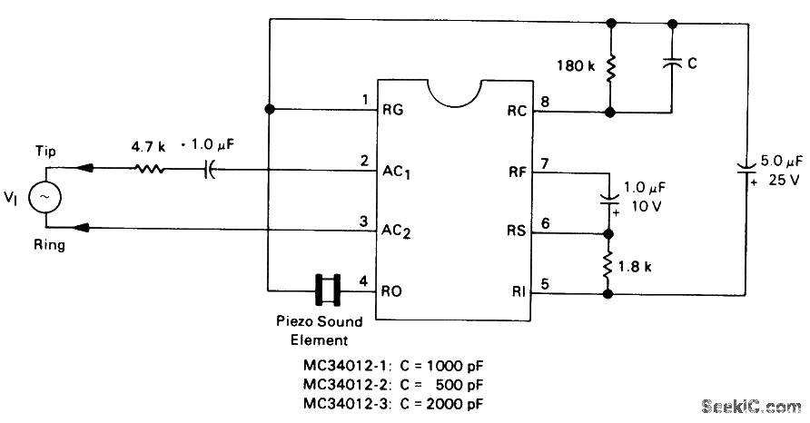 Telephone ring tone circuit