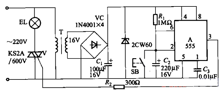 46. ​​One of the <strong>lighting</strong><strong>delayed light off</strong> circuits using 555 time base<strong>integrated circuit</strong>.gif