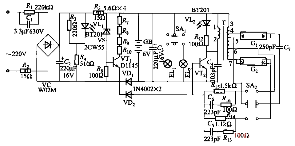 127.Double-tube emergency<strong>fluorescent lamp</strong><strong>circuit</strong>-3.gif