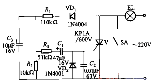 45.<strong>Lighting</strong><strong>Delayed Light Off</strong><strong>Circuit</strong>3 using <strong>Thyristor</strong>.gif