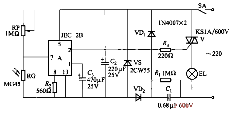 88. Automatic <strong>Light-controlled lighting</strong><strong>circuit</strong>-3.gif