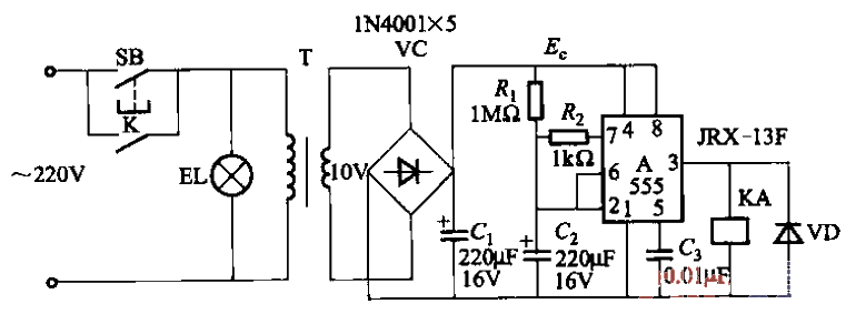 47.<strong>Lighting</strong><strong>Delayed Light Off</strong> Circuit 2 using 555 time base<strong>Integrated Circuit</strong>.gif