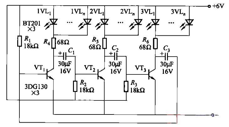 Circuit of Multiple Groups of Colored Lights Chain with Flashing Cycles Part 4