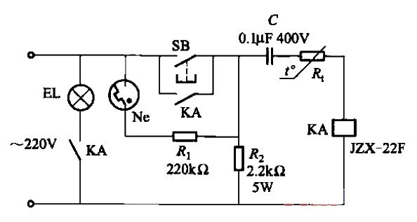 Lighting delay light-off circuit using thermistor