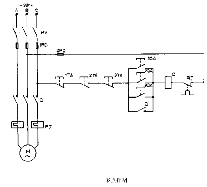 Multi-point motor control circuit diagram