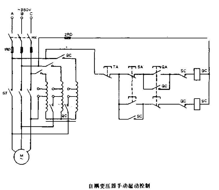 Autotransformer manual starting control