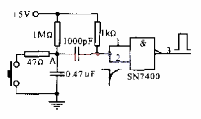 Anti-bounce circuit using TTL NAND gate