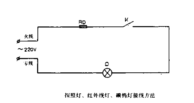 According to the wiring method of lamp, infrared lamp and carbon tungsten lamp