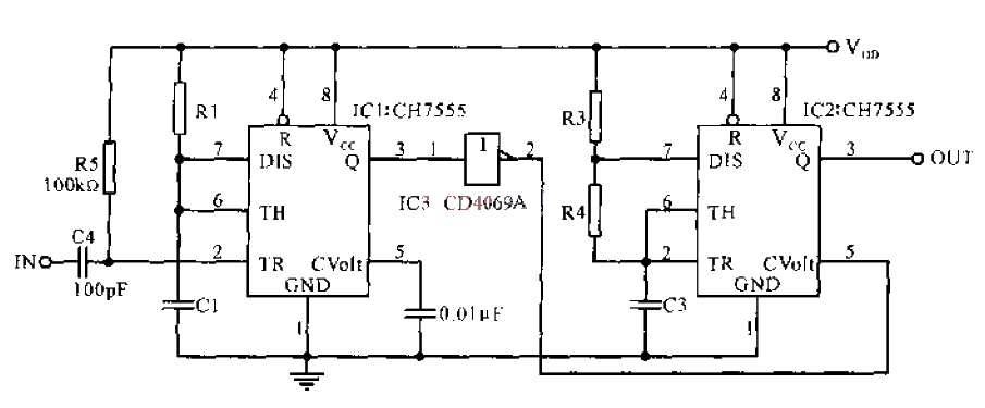 Using 555 time base circuit to form a frequency multiplier