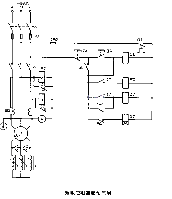 Frequency sensitive rheostat starting control