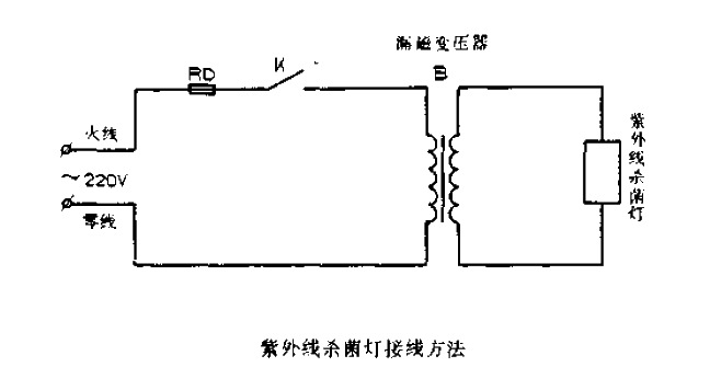 UV germicidal lamp wiring method