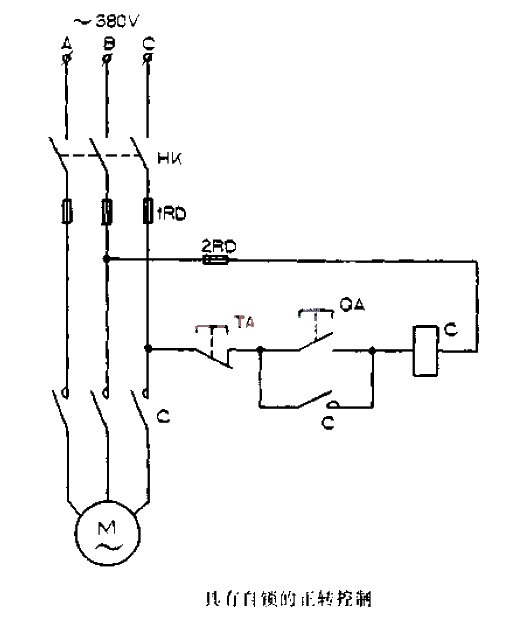 Forward rotation<strong>control circuit diagram with self-locking</strong>.gif