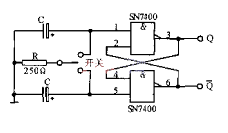 Anti-bounce circuit using RS flip-flop