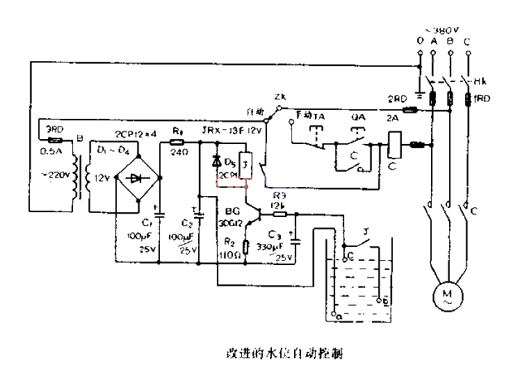 Improved automatic water level control circuit diagram