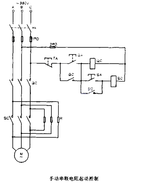 Manual series resistance starting control