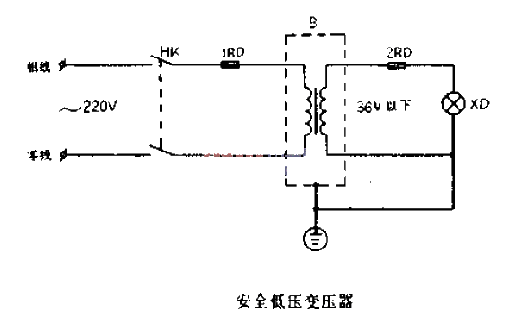 Safety low voltage transformer circuit diagram