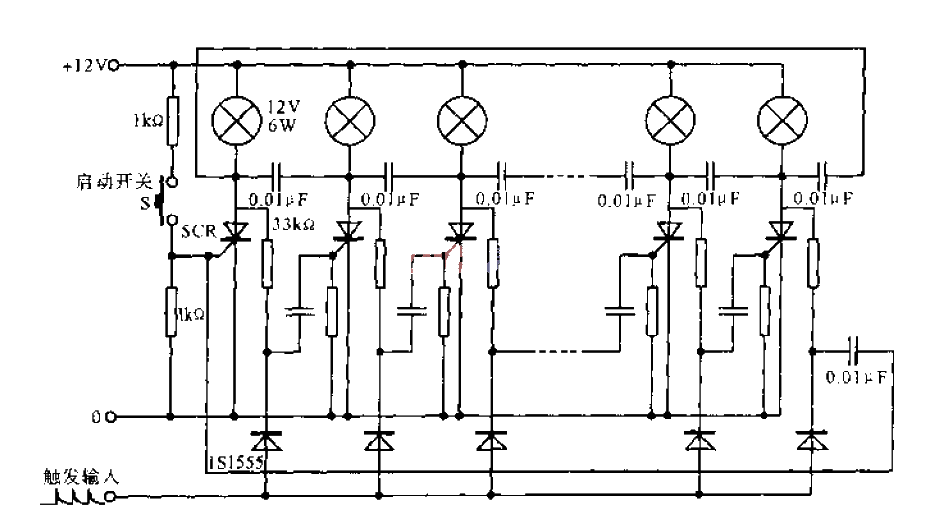 SCR ring counter circuit