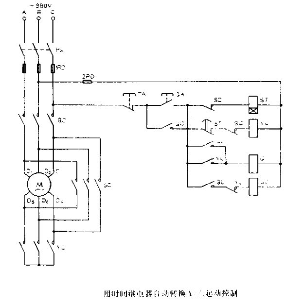 Use time relay to automatically switch Y start control