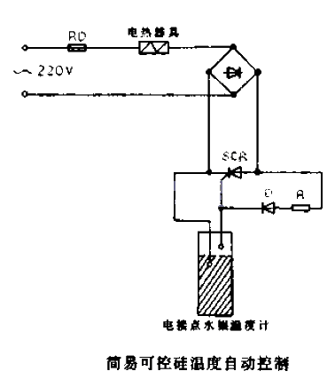 Simple thyristor temperature automatic control circuit diagram