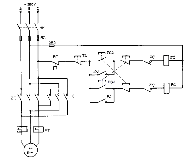 <strong>Forward and reverse control</strong> of button and contactor composite interlocking.gif