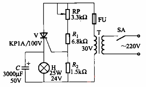 Flash signal light circuit four