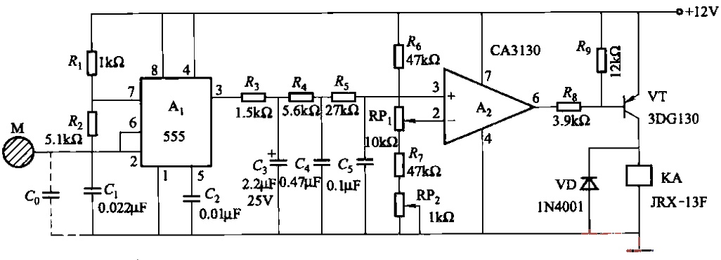 One of the inductive anti-theft alarm circuits using capacitor oscillator