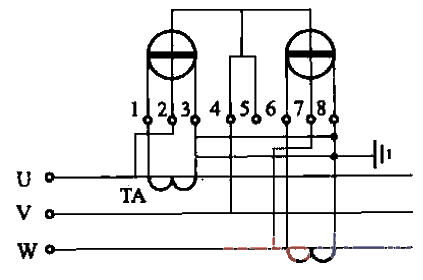 20. Three-phase three-wire active power<strong>Energy meter</strong>V-shaped connection<strong>Circuit</strong>.gif