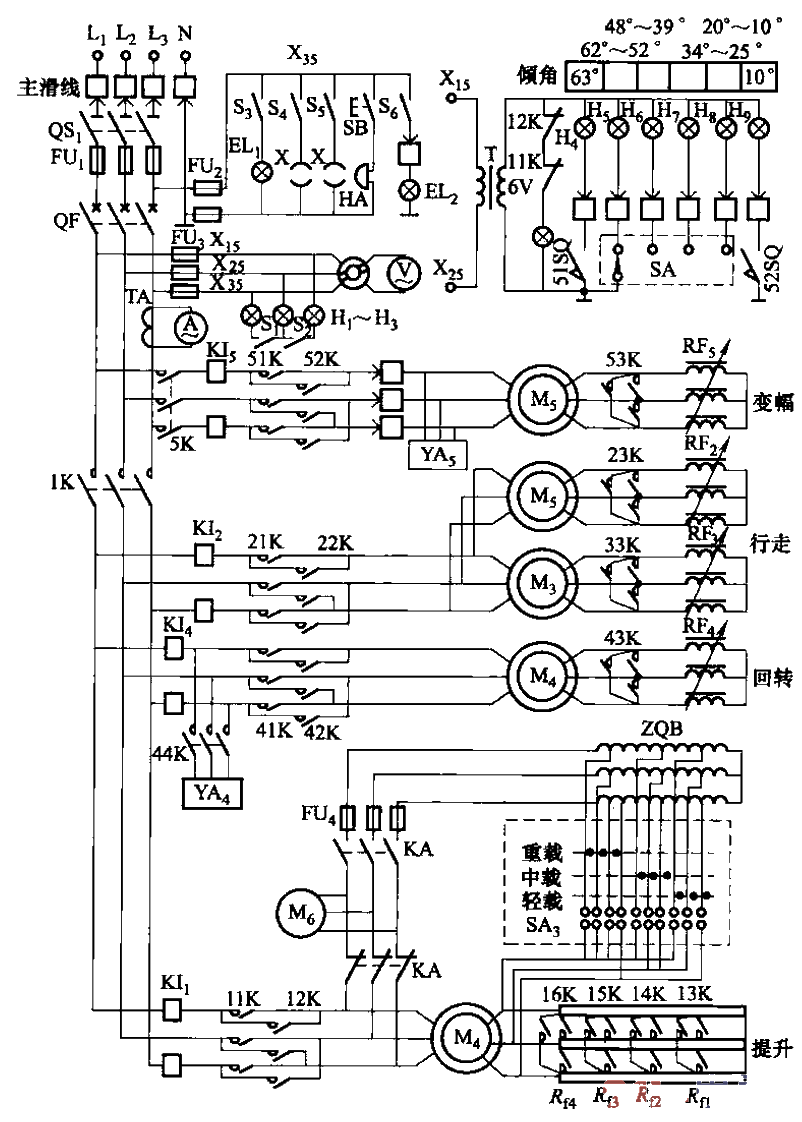 QT-60-80 tower crane main circuit