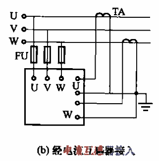 Three-phase power meter wiring b