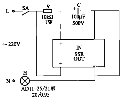 Flash signal light circuit six