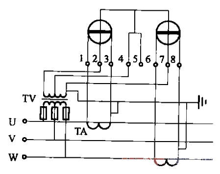 19. The three-phase three-wire active<strong>energy meter</strong> is connected to the <strong>circuit</strong> through <strong>current</strong> and <strong>voltage transformer</strong>.gif