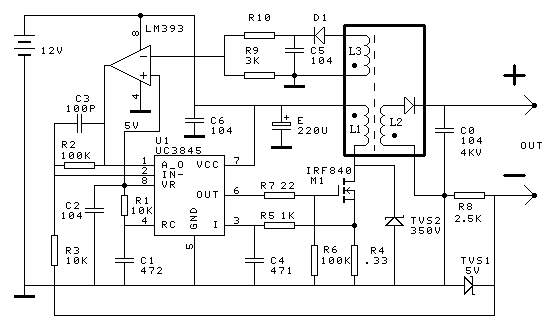 Switching power supply high voltage constant current source circuit diagram