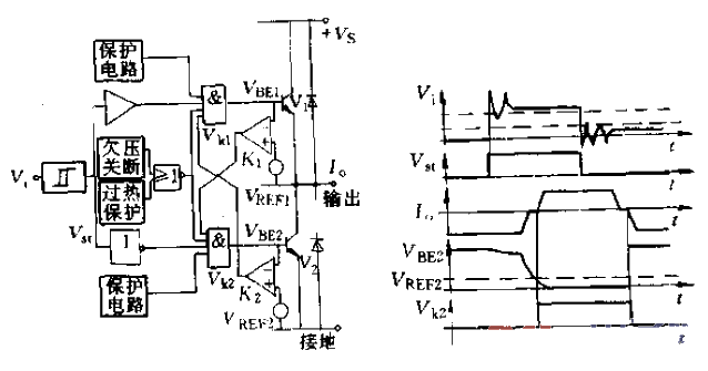 15.TLE4203 push-pull output chain <strong>circuit</strong> and waveform diagram.gif