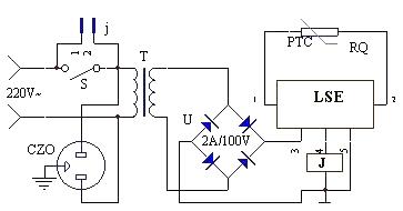 Electric kettle automatic power off controller circuit diagram